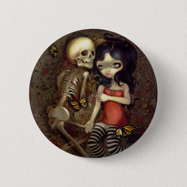 Badge Rond 5 Cm "Je suis presque avec vous" bouton (Devant)