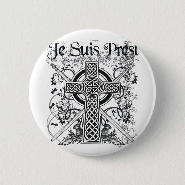 Badge Rond 5 Cm Je Suis Prest Fraser Family Moto (Devant)