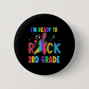 Badge Rond 5 Cm Je suis prêt à jouer de la guitare en 3e année pou