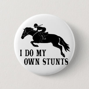 Badge Rond 5 Cm Je Suis Propre Stunts Cheval Équitation Fille
