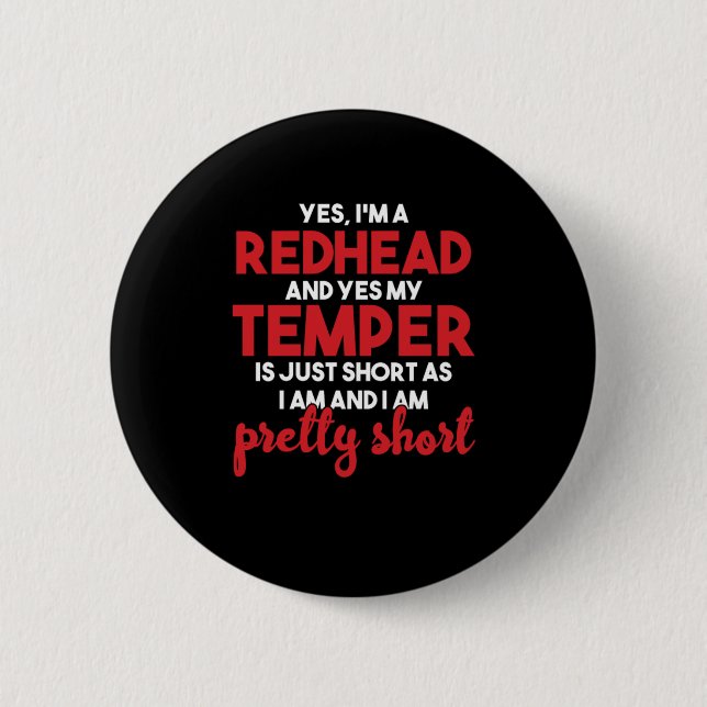 Badge Rond 5 Cm Je Suis Redhead Ginger Red Hair Freckles Gif (Devant)