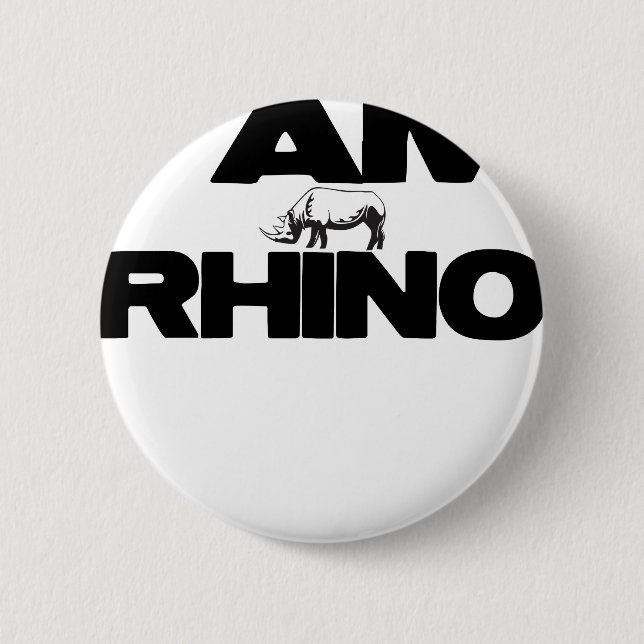 BADGE ROND 5 CM JE SUIS RHINOCÉROS (Devant)