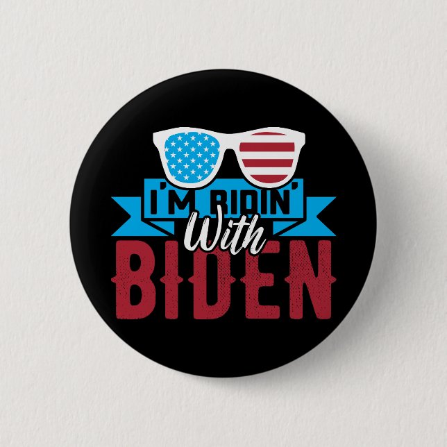 Badge Rond 5 Cm Je suis Ridin With Biden (Devant)