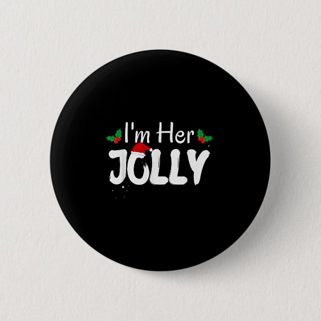 Badge Rond 5 Cm Je suis Son Jolly Funny Christmas Couple Pyjamas M (Devant)