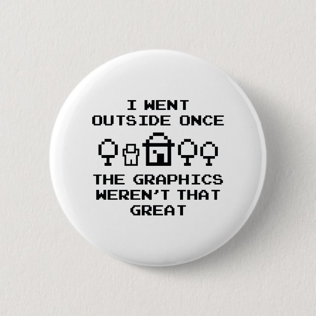 Badge Rond 5 Cm Je Suis Sorti Une Fois (Devant)