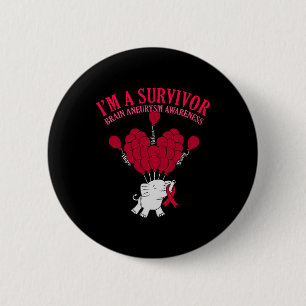 Badge Rond 5 Cm Je suis Survivor Cerveau Aneurysme Mois de sensibi