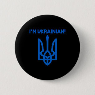 Badge Rond 5 Cm Je suis ukrainien Ukraine Armoiries ukrainiennes P