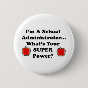 Badge Rond 5 Cm Je suis un administrateur scolaire