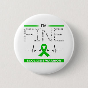 Badge Rond 5 Cm Je suis un bon guerrier de la Scoliose