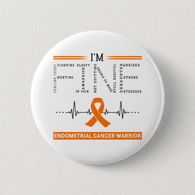 Badge Rond 5 Cm Je suis un bon guerrier du cancer de l'enddomètre (Devant)