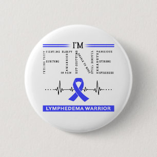 Badge Rond 5 Cm Je suis un bon guerrier du lymphoedème