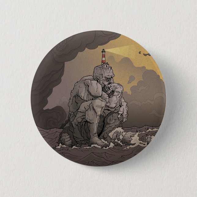 Badge Rond 5 Cm Je suis un bouton de roche (Devant)