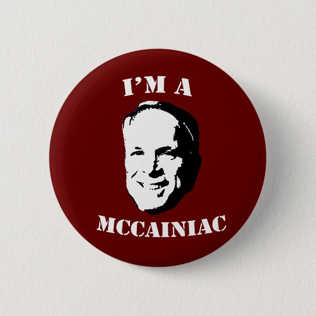 Badge Rond 5 Cm Je suis un bouton McCainiac (Devant)