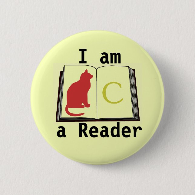 Badge Rond 5 Cm Je suis un bouton Reader (Devant)