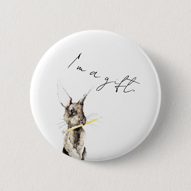 Badge Rond 5 Cm Je suis un cadeau (Devant)