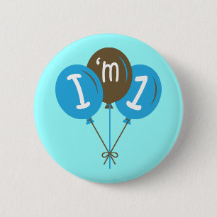 Badge Rond 5 Cm Je suis un cadeau bleu de ballon du ęr