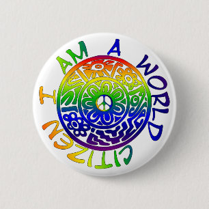 Badge Rond 5 Cm Je suis un citoyen du monde
