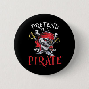 Badge Rond 5 Cm Je suis un costume d'Halloween crâne pirate