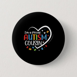 Badge Rond 5 Cm Je suis un cousin fier coeur d'amour pour la sensi