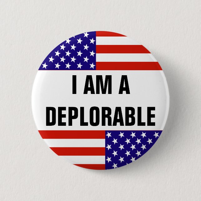 BADGE ROND 5 CM JE SUIS UN DÉPLORABLE (Devant)