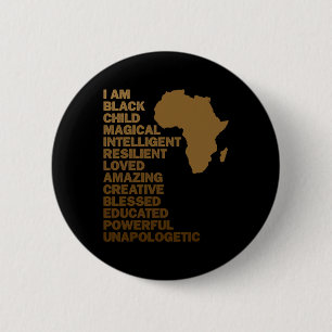Badge Rond 5 Cm Je suis un enfant noir Mois de l'histoire magique