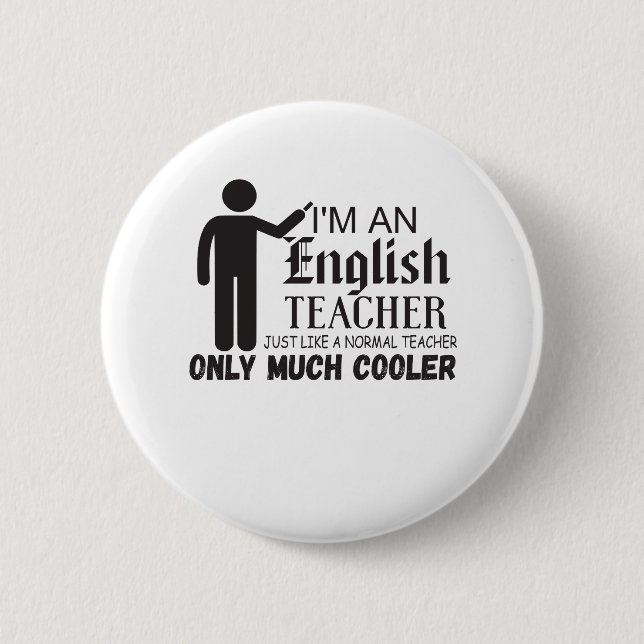 Badge Rond 5 Cm Je suis un enseignant d'anglais comme un enseignan (Devant)