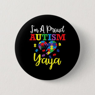 Badge Rond 5 Cm Je suis un fière autisme Yaya Maman Mois de la Sen
