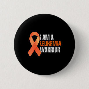 Badge Rond 5 Cm Je Suis Un Guerrier De La Leucémie Ruban Orange De