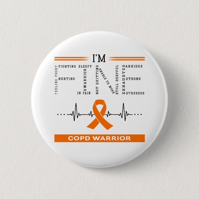 Badge Rond 5 Cm Je suis un guerrier de la MPOC (Devant)