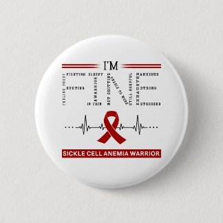 Badge Rond 5 Cm Je suis un guerrier de l'anémie de la faucille