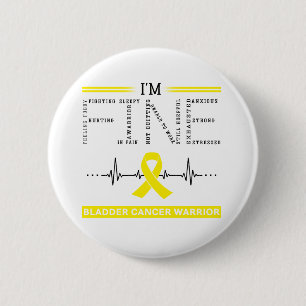 Badge Rond 5 Cm Je suis un guerrier du cancer de la vessie