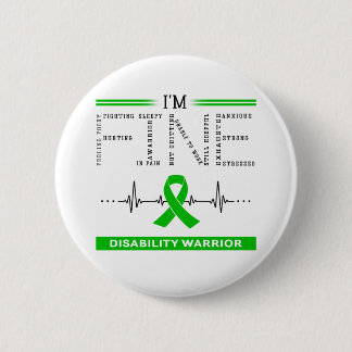 Badge Rond 5 Cm Je suis un guerrier pour handicapés