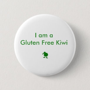 Badge Rond 5 Cm Je suis un insigne libre de kiwi de gluten