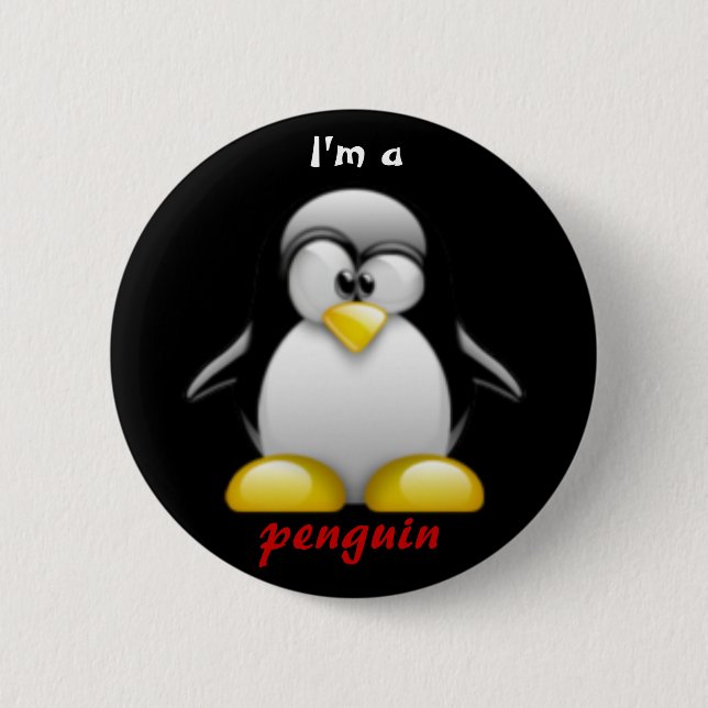 Badge Rond 5 Cm Je suis un pingouin (Devant)