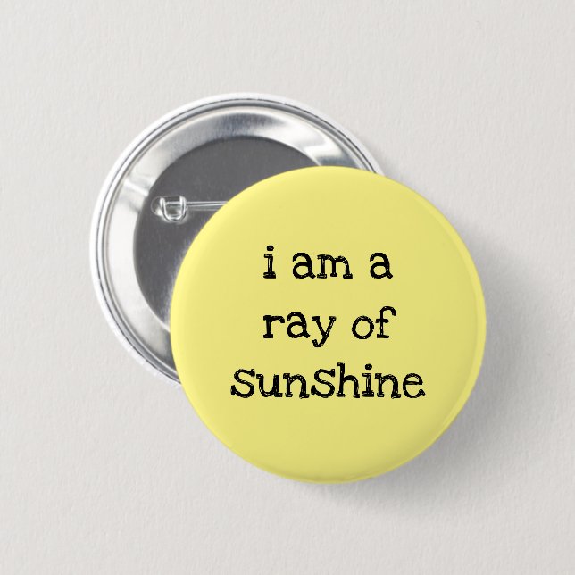 Badge Rond 5 Cm Je suis un rayon de soleil Jaune Soleil (Devant & derrière)
