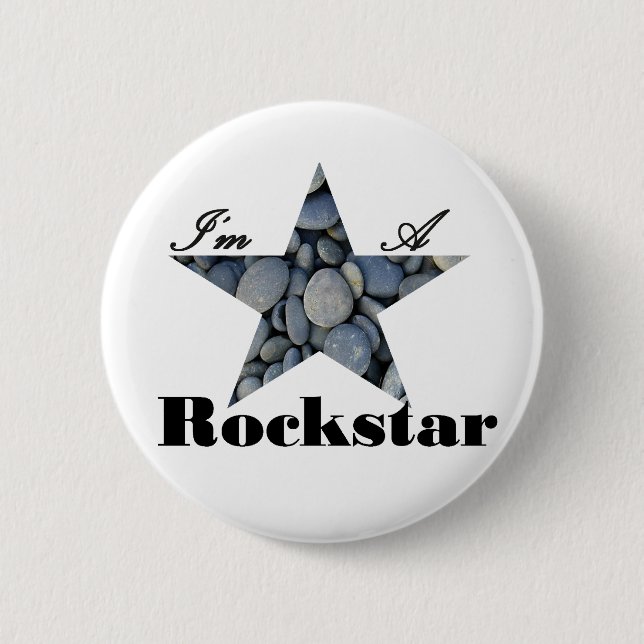 Badge Rond 5 Cm Je suis un Rockstar (Devant)