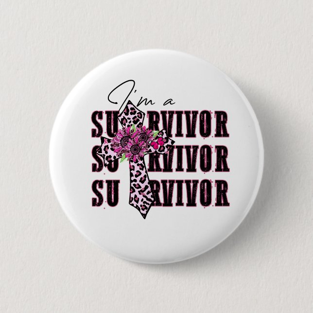 Badge Rond 5 Cm Je suis un survivant (Devant)