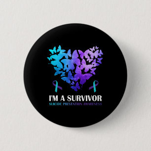 Badge Rond 5 Cm Je suis un survivant Beurre de sensibilisation à l