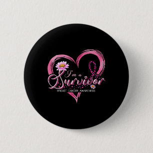 Badge Rond 5 Cm Je suis un survivant de la sensibilisation au canc