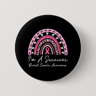 Badge Rond 5 Cm Je suis un survivant du cancer du sein guerrier mi