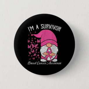 Badge Rond 5 Cm Je suis Un Survivant Pink Ribbon Sensibilisation a