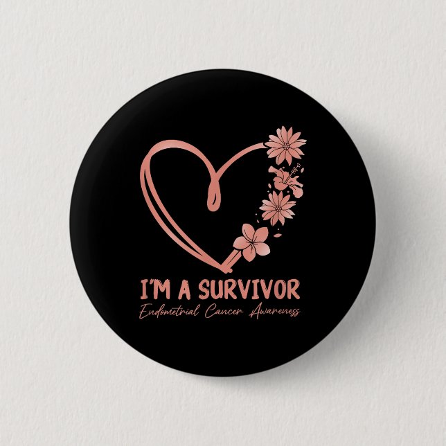 Badge Rond 5 Cm Je Suis Un Survivant. Sensibilisation au cancer de (Devant)