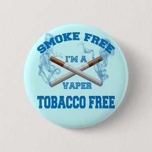 Badge Rond 5 Cm Je suis UN TABAC SANS FUMÉE de VAPER LIBRE