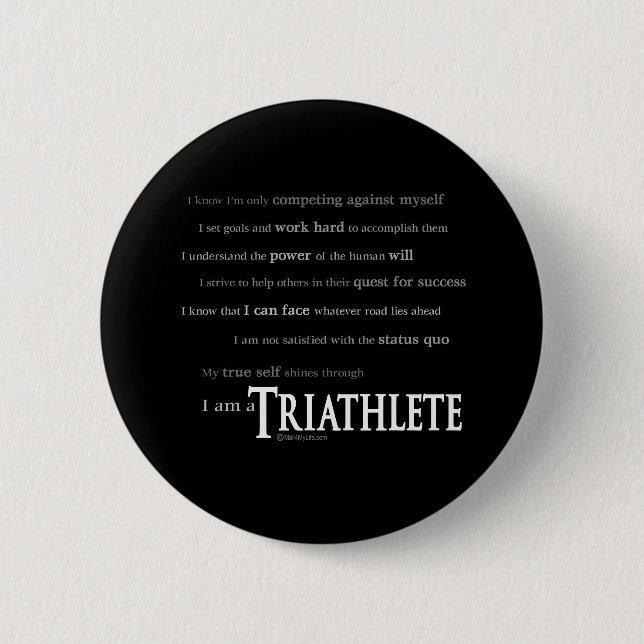 Badge Rond 5 Cm Je suis un Triathlete (Devant)