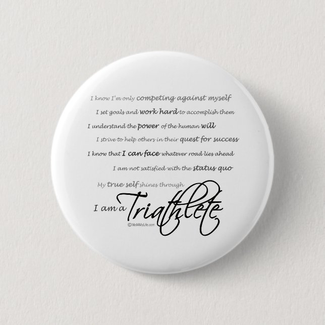 Badge Rond 5 Cm Je suis un Triathlete - manuscrit (Devant)