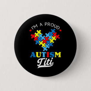 Badge Rond 5 Cm Je suis une fière tante autiste Titi Sensibilisati