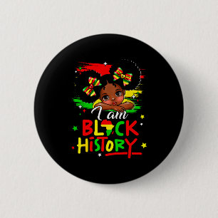 Badge Rond 5 Cm Je suis une fille afro de l'histoire noire Prince