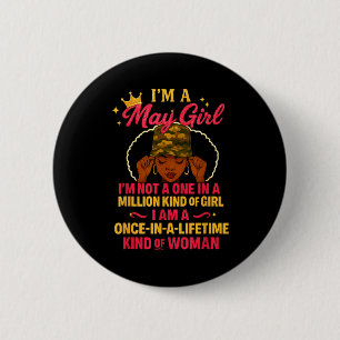 Badge Rond 5 Cm Je suis une fille de mai je ne suis pas une fille