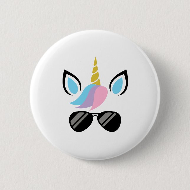 Badge Rond 5 Cm Je suis une licorne avec le costume en verre - (Devant)