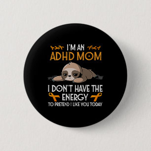 Badge Rond 5 Cm Je suis Une Maman Adhd Sensibilisation Orange Ribb